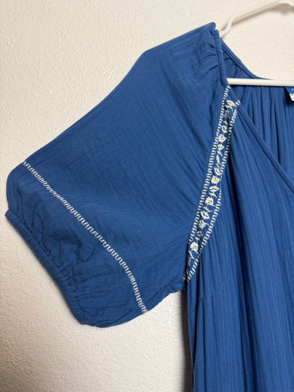 Old Navy Crinkle Crepe Maxi Swing Dress Blue Medium Tall - Picture 10 of 11
